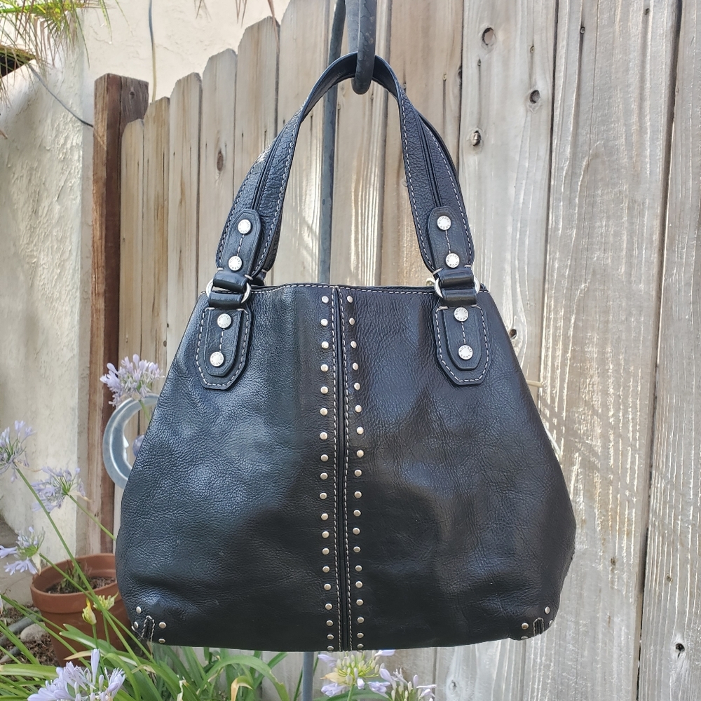 Michael Kors Black Leather Studded Purse